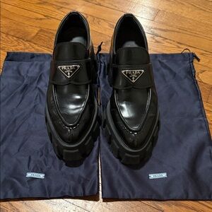 Authentic Prada monolith loafers